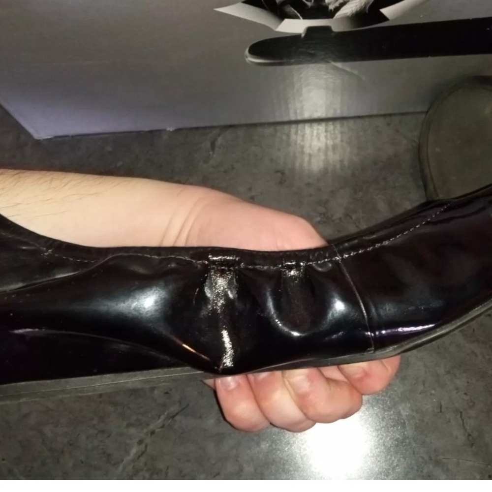 Jessica Simpson Size 10 Black Vinyl Flats *Light Use* - Picture 11 of 12